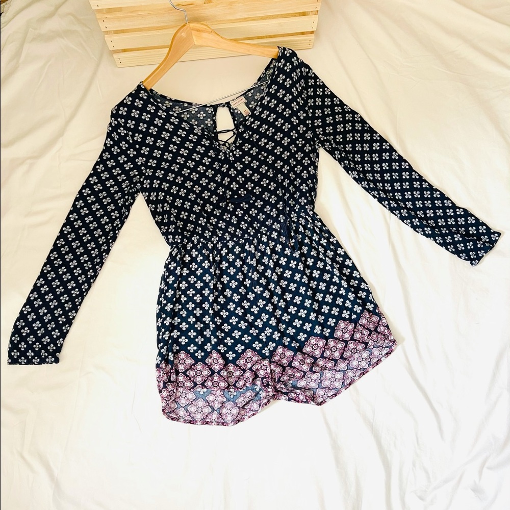 Cape Juby Short Long Sleeve Romper Navy Size S
